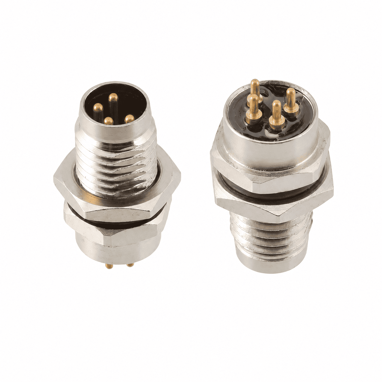 M8 Signal Type Back Mount Male Metal Interface Socket – PCB M8×1