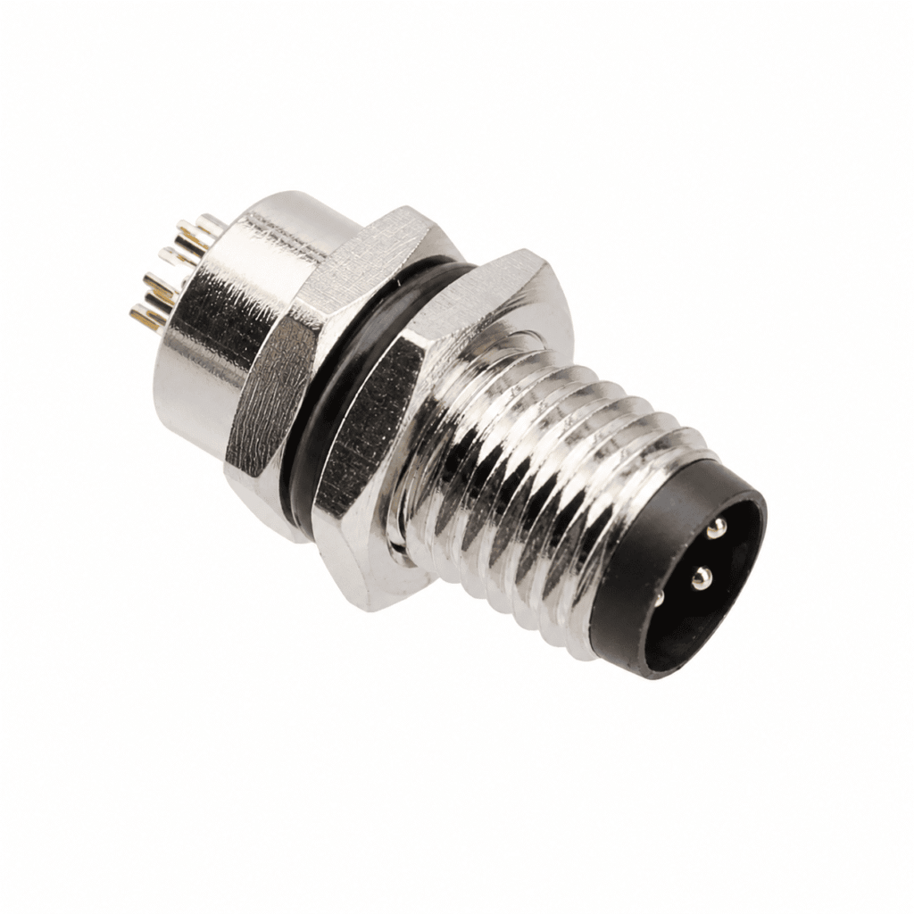 M8 Signal Type Back Mount Male Socket – Solder M8×1