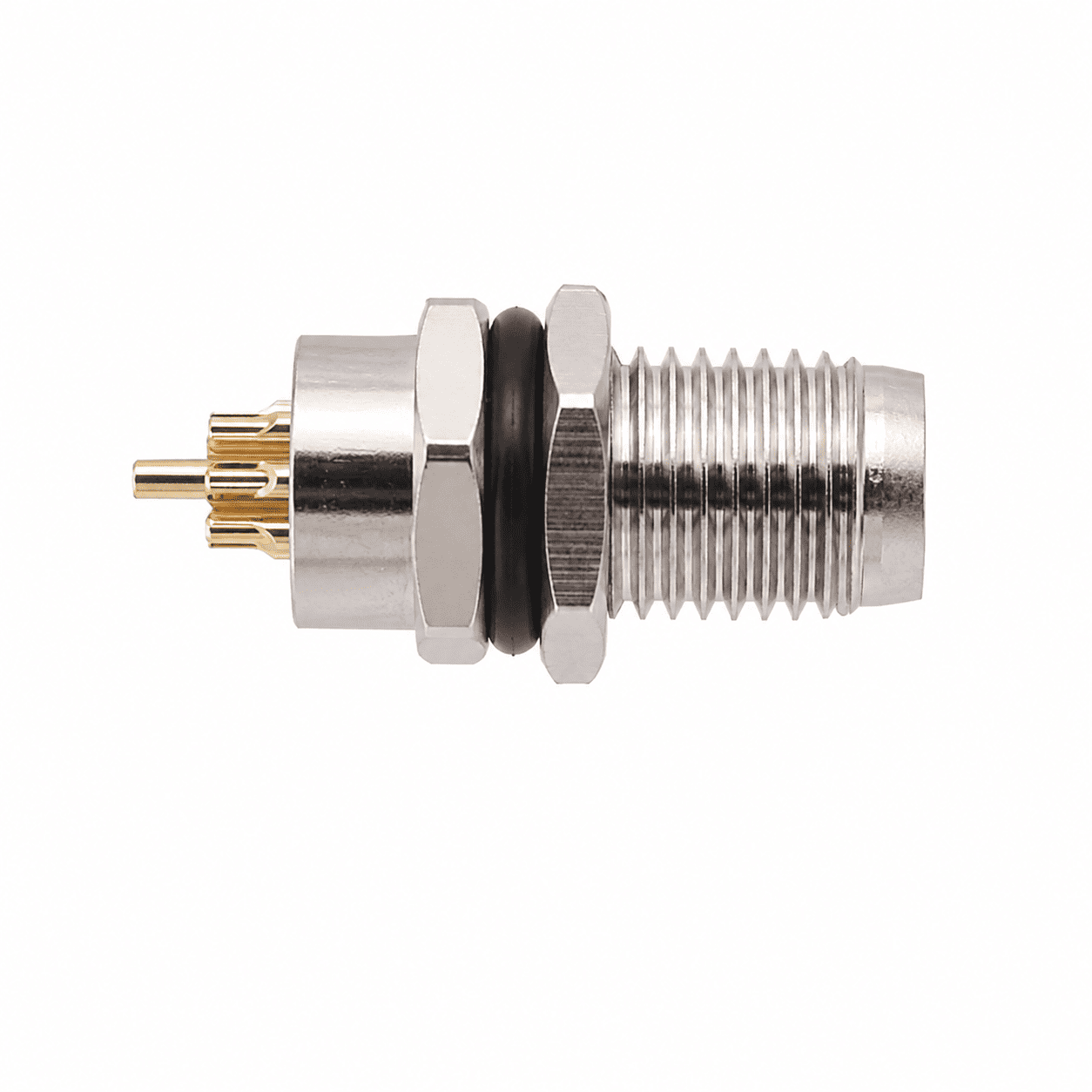 M8 Signal Type Back Mount Male Metal Interface Socket – Solder M8×1