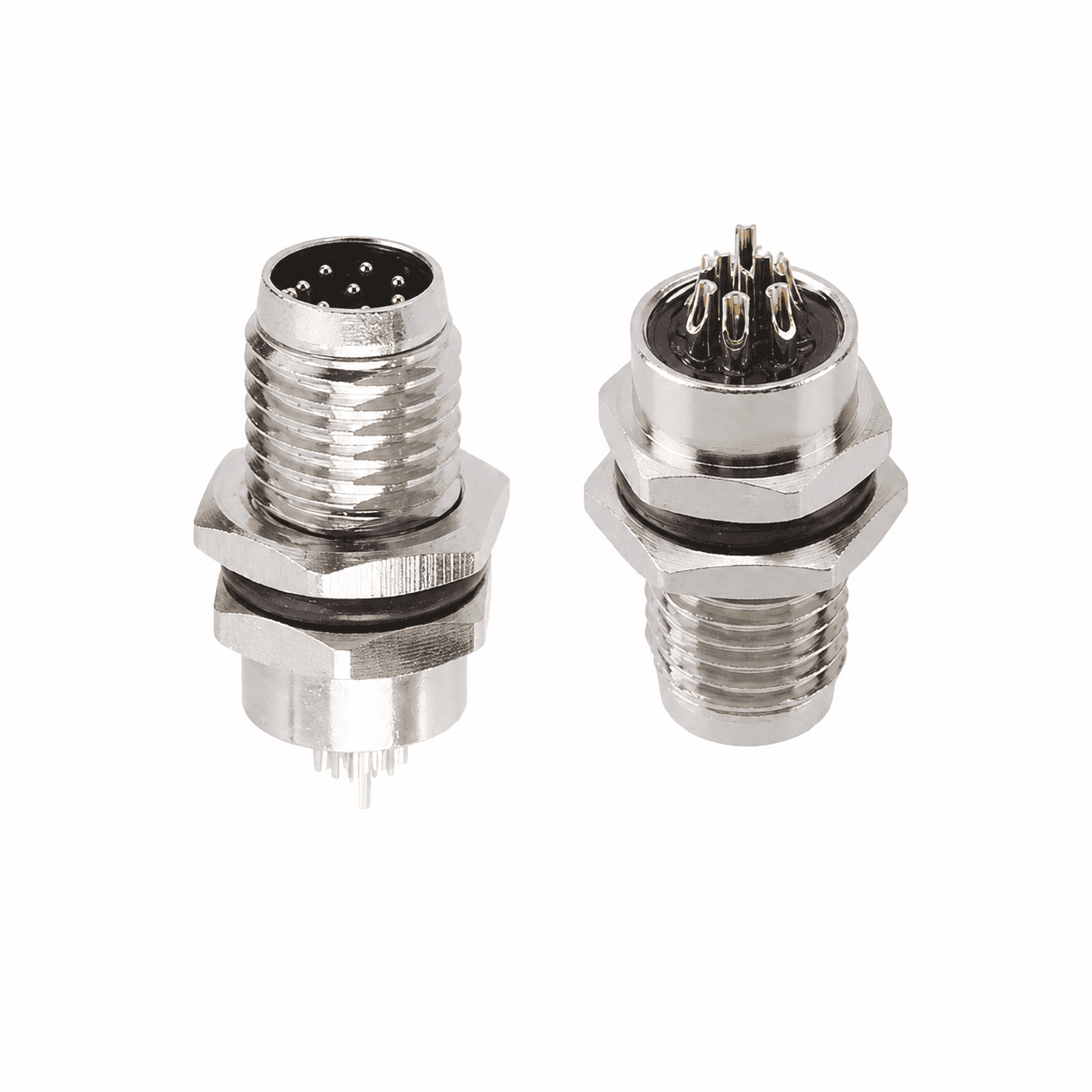 M8 Signal Type Back Mount Male Metal Interface Socket – Solder M8×1