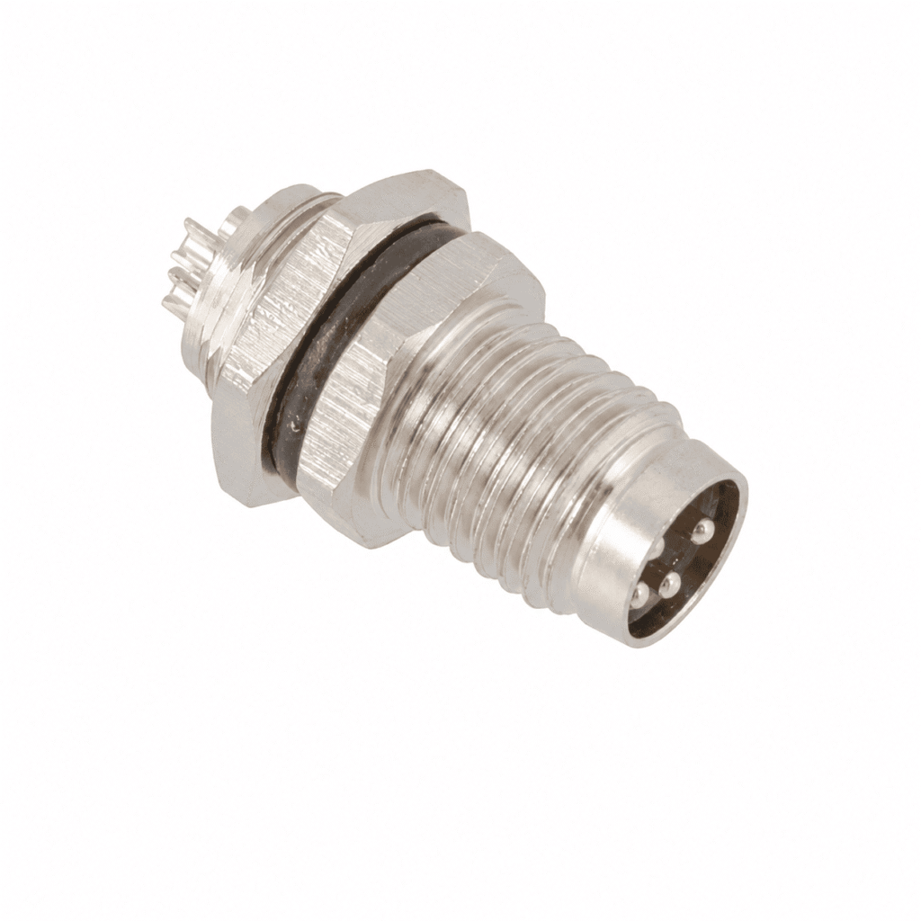 M8 Signal Type Front Mount Male Metal Interface Socket – Solder M8×0.5