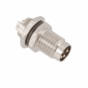 M8 Signal Type Front Mount Male Metal Interface Socket – Solder M8×0.5