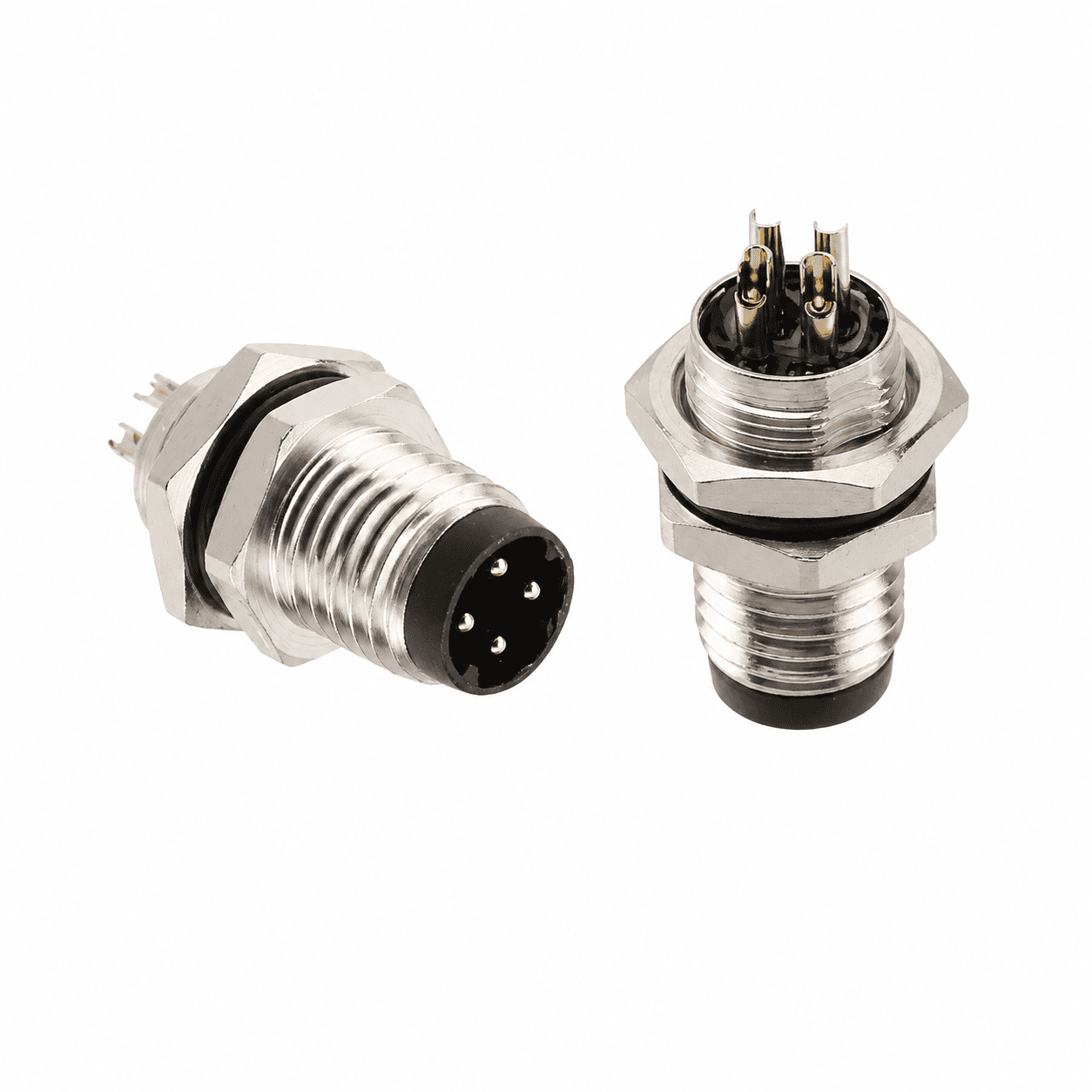 M8 Signal Type Front Mount Male Socket – Solder M8×0.5