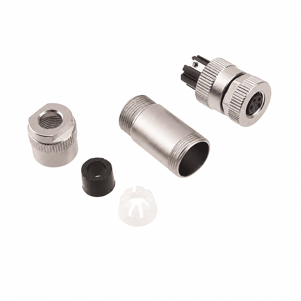 M8 Signal Type Straight Female Metal Assembled Plug – Screw Terminal