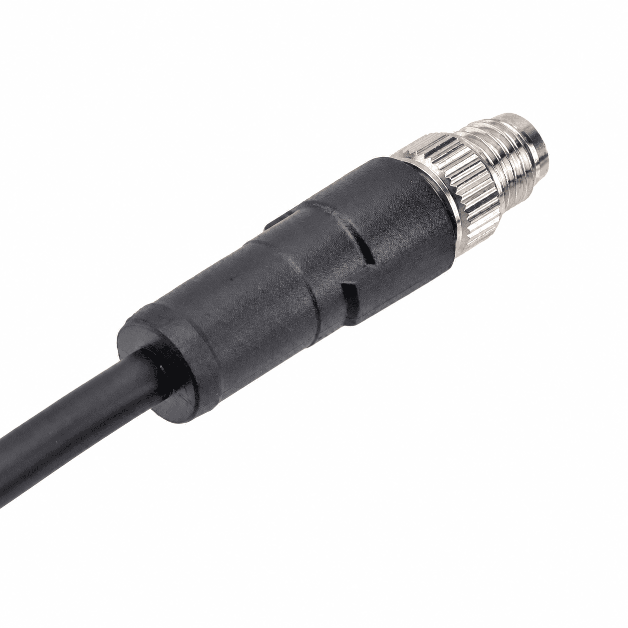 M8 Signal Type Straight Male Metal Interface Overmolded Plug