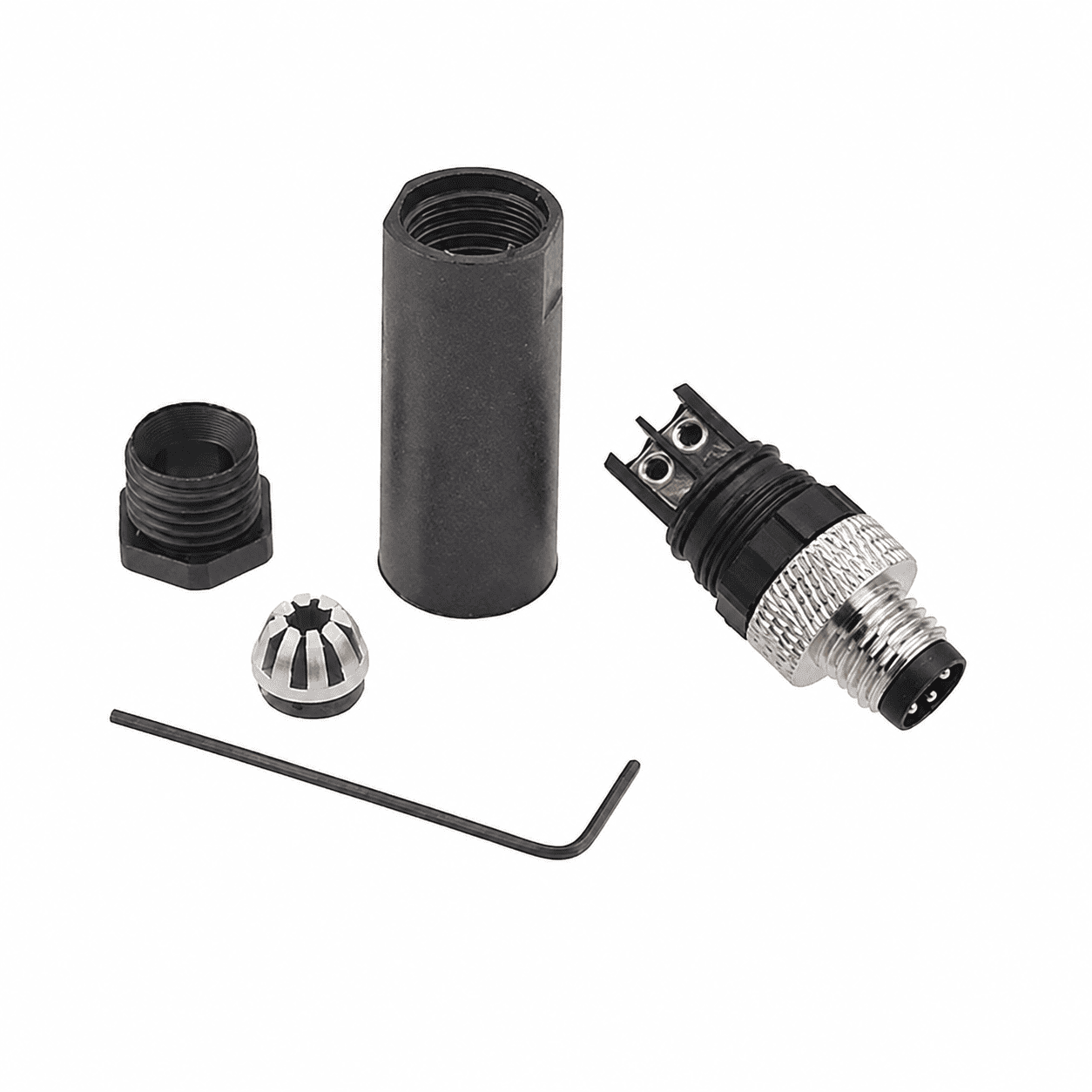 M8 Signal Type Straight Male Plastic Assembled Plug – Screw Terminal