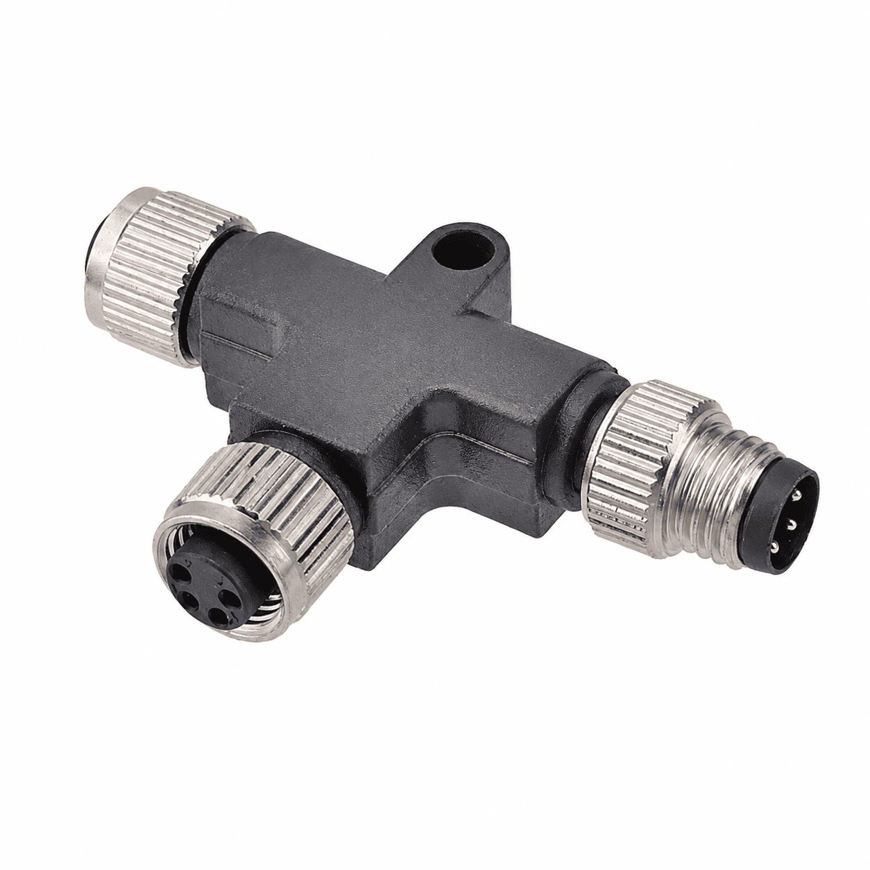 M8 Signal Type T-Type 1 Male to 2 Female Plastic Adapter