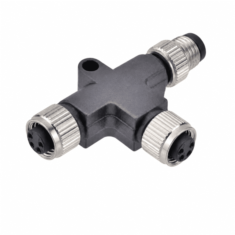 M8 Signal Type T-Type 1 Male to 2 Female Plastic Adapter