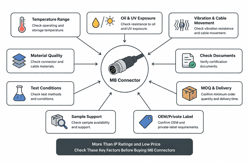 M8 connector IP rating and purchasing risk M8 connectors IP rating price quality and supplier evaluation