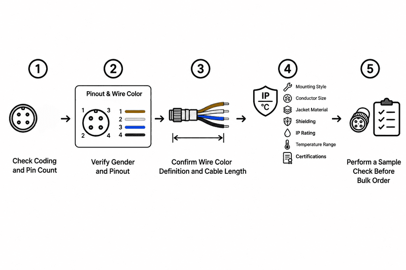 M8 connector replacement specification checklist M8 connectors replacement checklist with pinout cable and coding