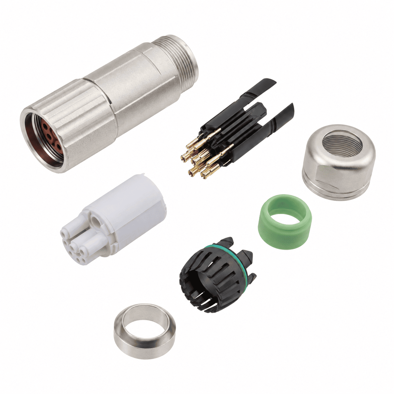 M23 Power Type Straight Female Metal Assembled Plug – Crimp