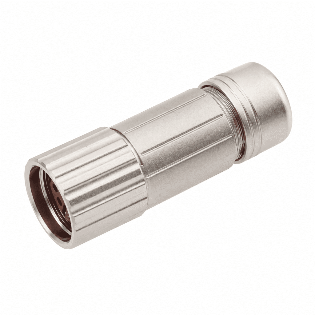 M23 Power Type Straight Female Metal Assembled Plug – Crimp