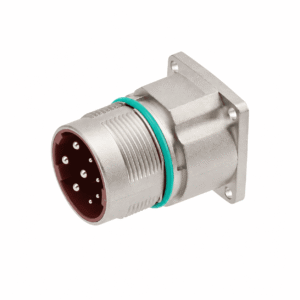 M23 Power Type Straight Male Square Flange Socket – Crimp 19.8×19.8