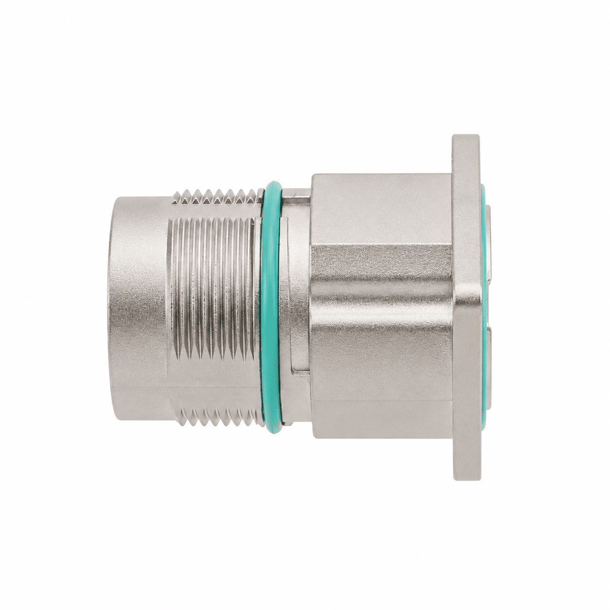 M23 Power Type Straight Male Square Flange Socket – Crimp 19.8×19.8