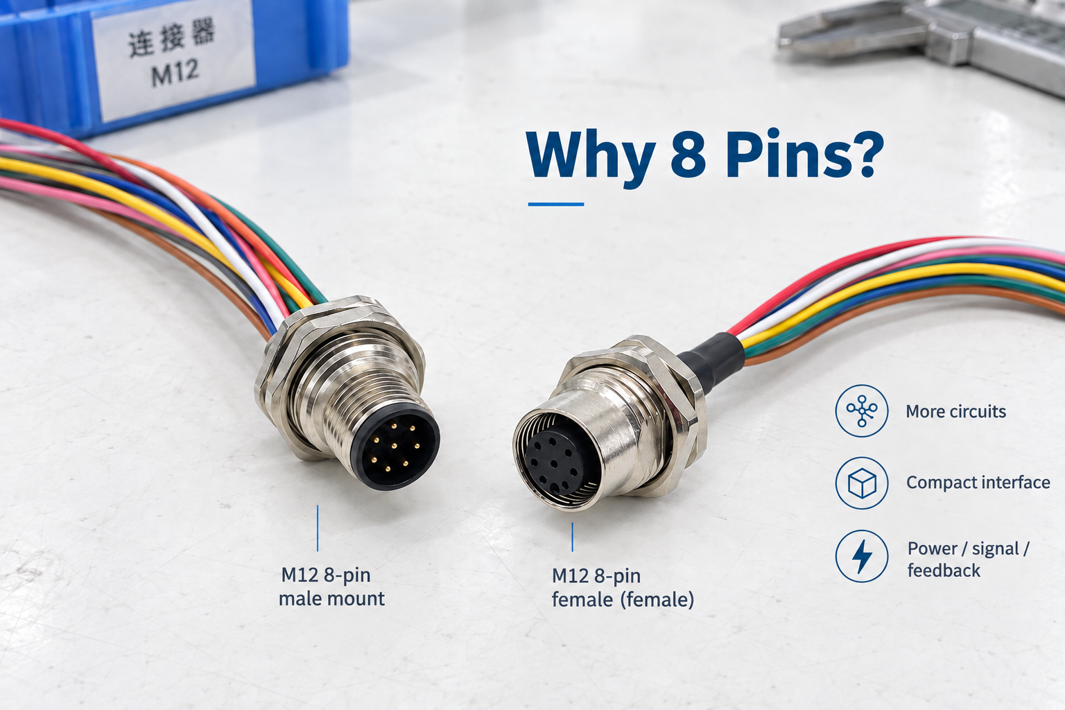 Why an industrial device may require eight connector contacts