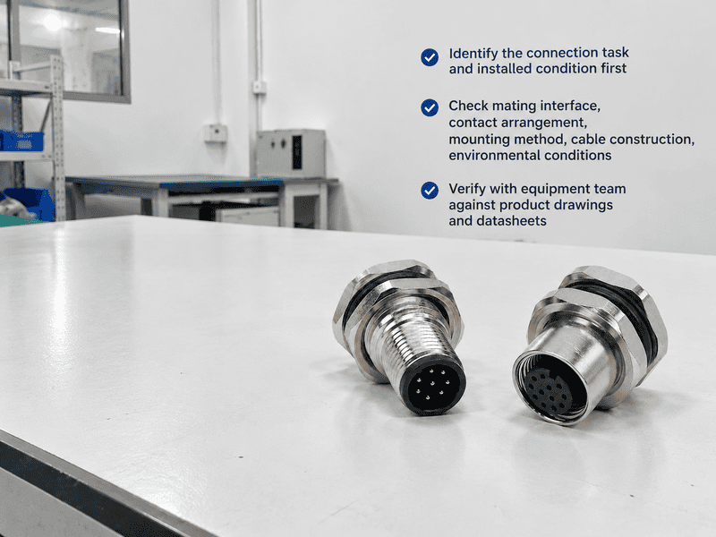 Industrial connector selection checks Connector types selection checklist for industrial equipment procurement