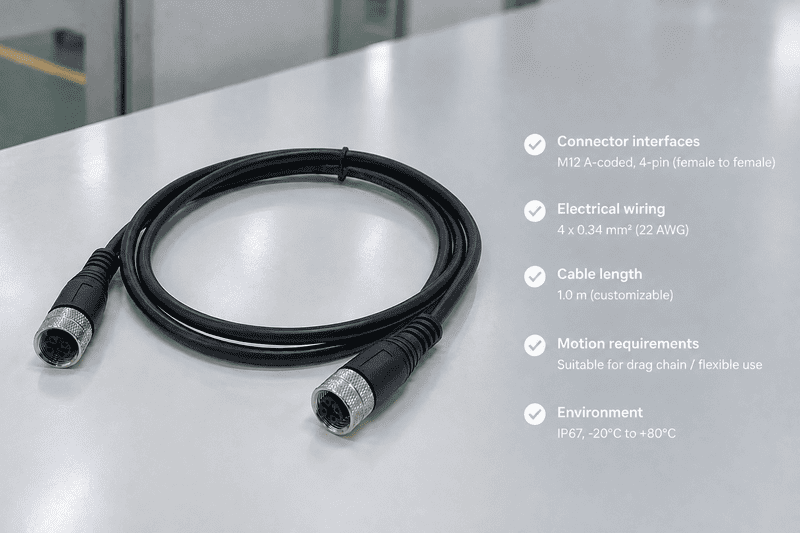 M12 cable procurement and sample approval checklist M12 cable quotation checklist covering interfaces wiring and motion requirements